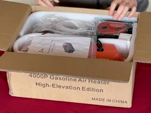 Unboxing heater as packaged