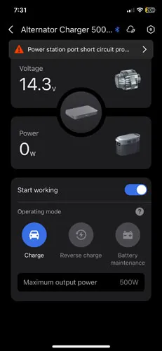 Screenshot of EcoFlow app