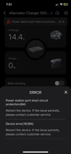 Screenshot of EcoFlow app